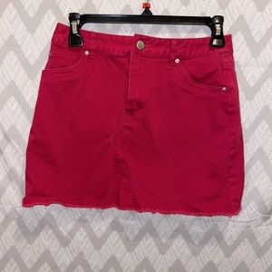 Red mini skirt